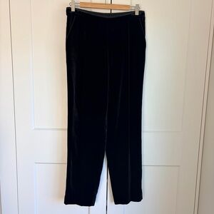 Lafayette 148 New York Black Velvet Silk Trim Pants | S